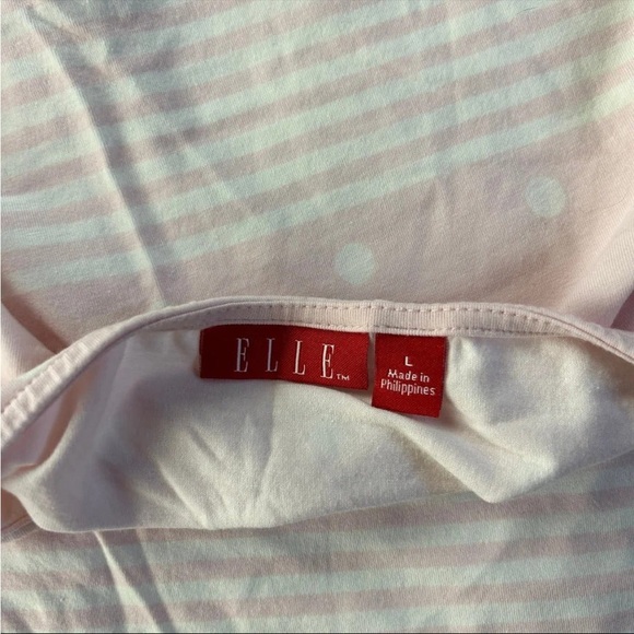 Elle brand pink and white shirt size large- as is - Picture 4 of 5